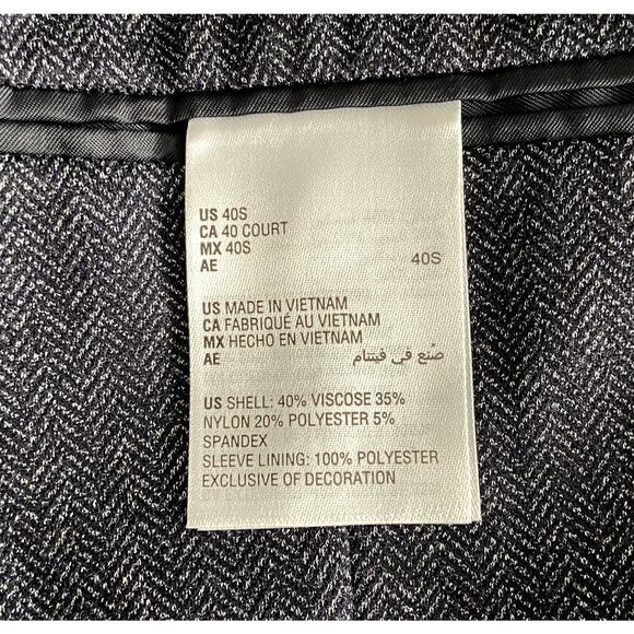 Bar III Sport Coat Men's 40 Short Slim Fit Stretch Dark Blue Herringbone NEW - Picture 8 of 12